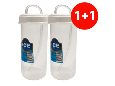덕신 1+1 빨대컵 (300ml) 병원물컵 빨대물병 환자물통