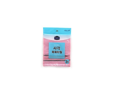 크린랩 사각 목욕타올 때타올 3매 샤워볼 욕실용품