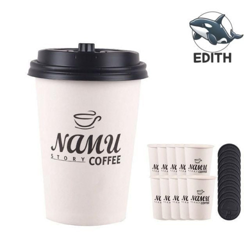 일회용 핫컵 다회용 커피 음료 컵 385ml