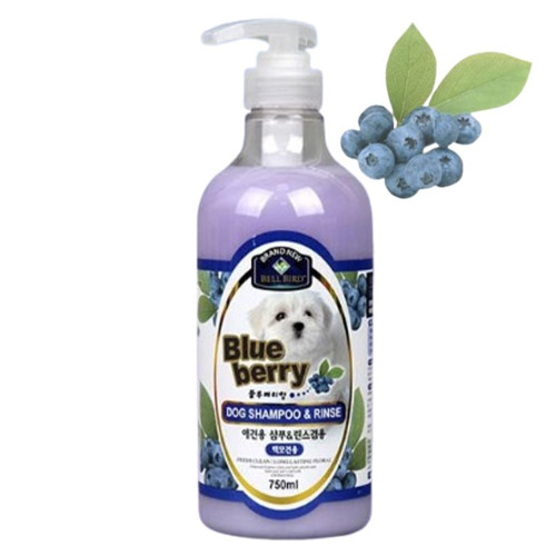 강아지 블루베리 샴푸 백모용 750ml 1P 린스겸용 보습