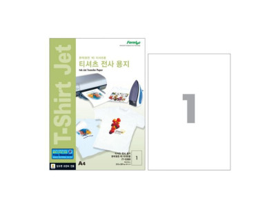폼텍 흰색 티셔츠 전사용지 5369 210x297 mm A4 105g