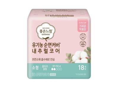 좋은느낌 순면커버 생리대 울트라슬림 소형 16개입