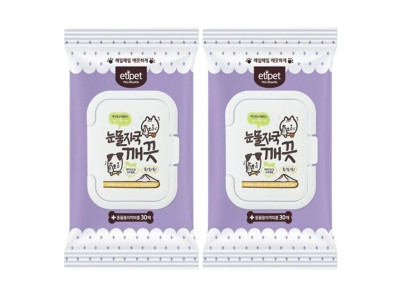 강아지 눈물자국 물티슈 캡형 30매 2P 눈꼽 변색 냄새