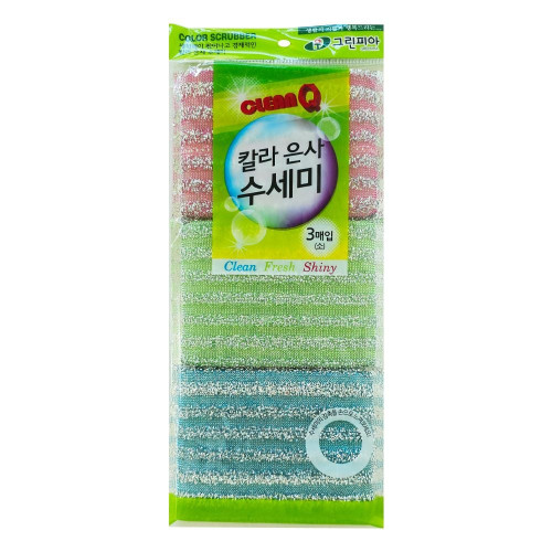 그린피아 칼라 은사 수세미 3P