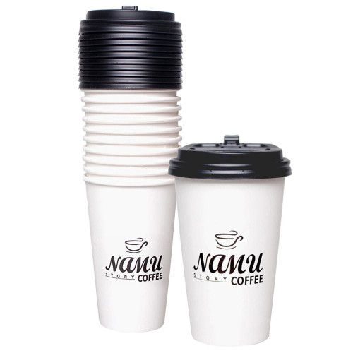 일회용핫컵 뚜껑세트 16oz 10개입 화이트