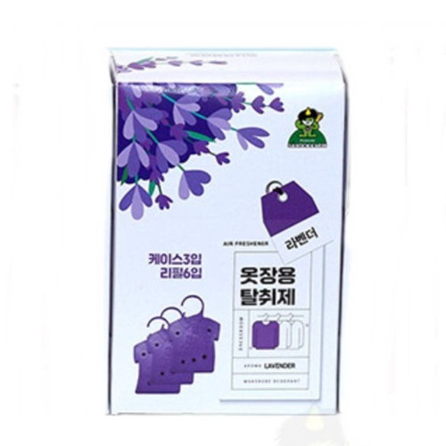 산도깨비 옷장용 탈취제(라벤더)케이스3개 리필6개