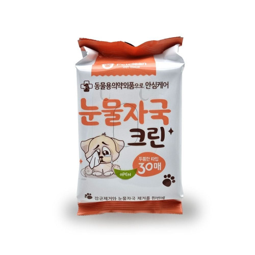 애견 눈물 자국 크린 물티슈 50g 30 매 반려 동물