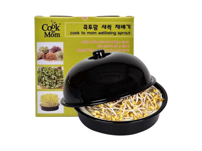 원형 콩나물 재배기 블랙 새싹 기르기 용기 교육용