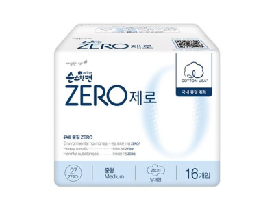 깨끗한나라 순수한면 ZERO 생리대 중형 16P