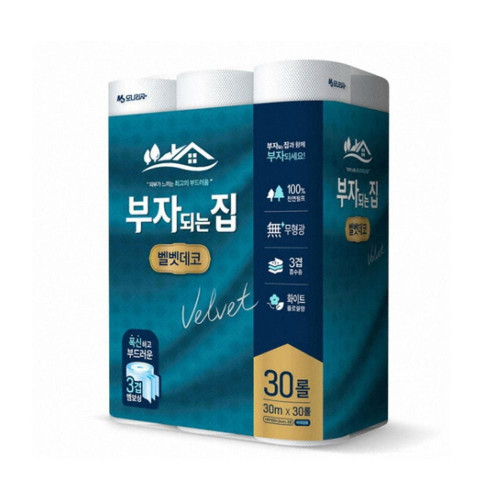 모나리자 부자되는집 벨벳데코 3겹30롤 화장지