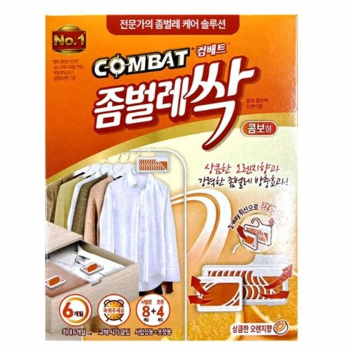 컴배트 좀벌레싹 옷장용방충제 오렌지향 콤보 12개입