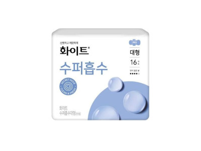 화이트 수퍼흡수 생리대 16입 대형 날개형 유한킴벌리
