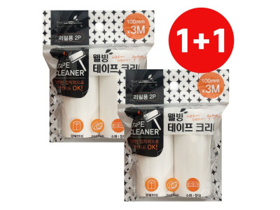더웰 테이프클리너 1+1 (리필2P) 100mm x 3m 청소롤러