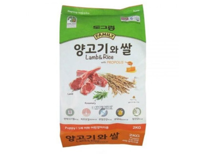 어린강아지사료 도그랑 양고기와 쌀 2kg 중형견사료