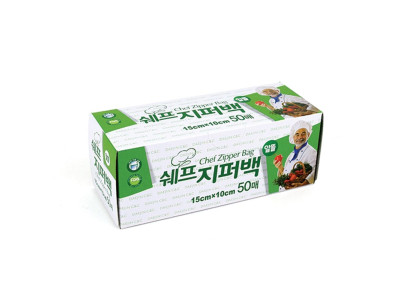 쉐프 지퍼백 알뜰 15x10 50매 미니 지퍼팩 비닐봉투