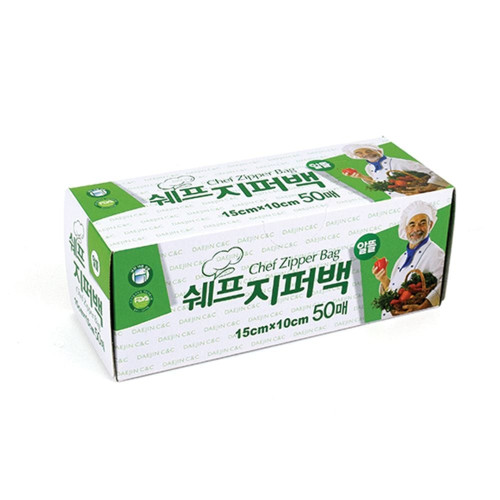 쉐프 지퍼백 알뜰 15x10 50매 미니 지퍼팩 비닐봉투