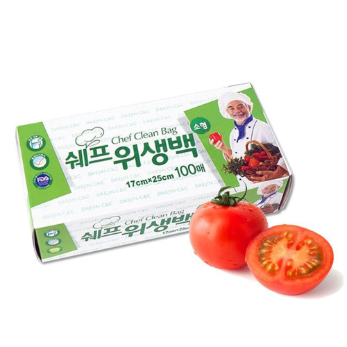 쉐프 위생백 소형 (17x25) 100매 롤팩 위생롤백 봉투