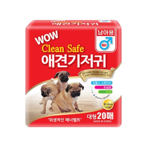 강아지 기저귀 대형 20매 1P 수컷 일회용 마킹 패드