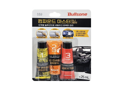 불스원 3스텝 컴파운드 광택제 각 25ml 3개