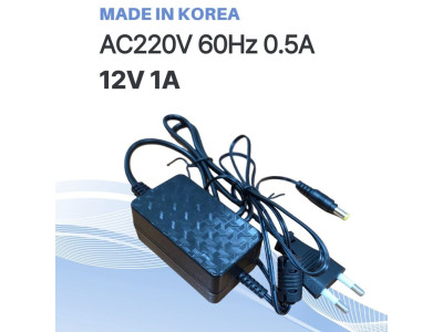 국내제조 12V 1A 어댑터 (5.5x2.1mm) 코드일체형