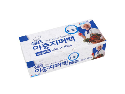 디디샵 대형 쉐프 이중 지퍼백 25x30 80매
