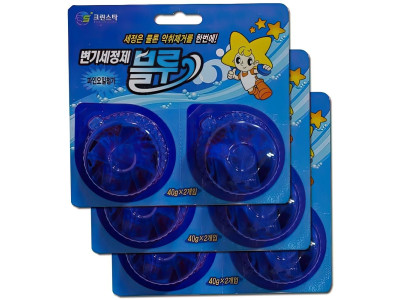 크린스타 양변기 악취 예방 제거 탈취 세정제 파란물 6알 욕실 세제 냄새