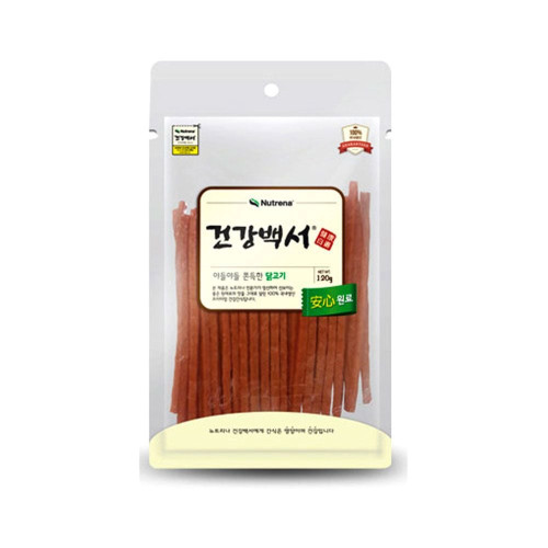 건강백서 애견간식 야들한 닭고기스틱 120g 칭찬 훈련