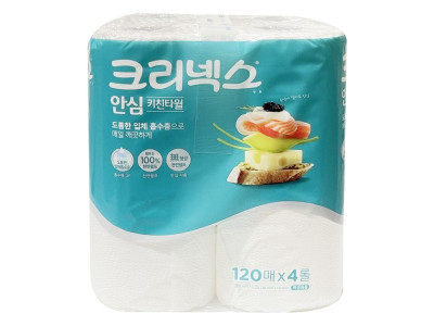 크리넥스 안심 키친타월 120매 4롤 -O