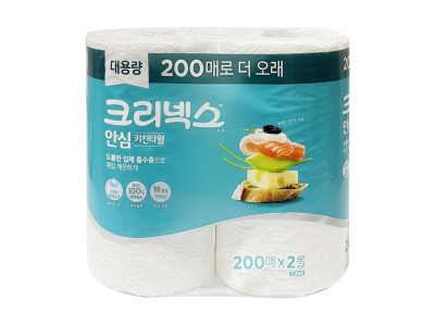 크리넥스 안심 키친타월 200매 2롤 -O