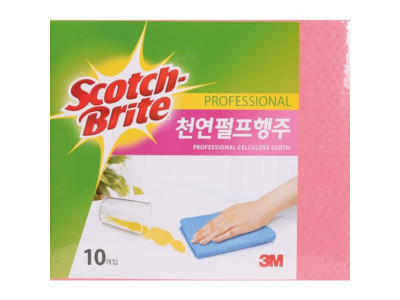 3M 스카치브라이트 천연펄프 행주 핑크 10p