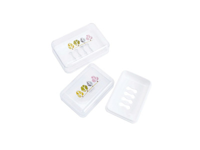 투명 뚜껑비누각 중 1P 110x75x45mm 욕실 세안 거치
