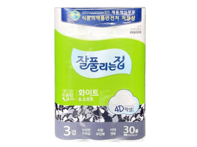 잘풀리는집 도톰한3겹 30롤 화이트앤소프트 화장지 -O