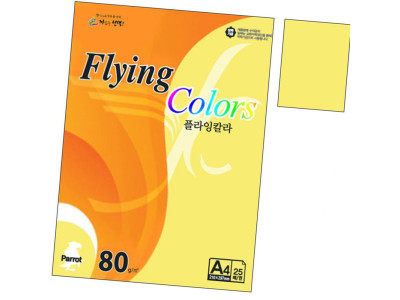 칼라색지 P08.엷은노랑색 A4 80g 25매 1권 용지 포토