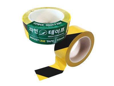 로켓 위험표시 사선라인 안전테이프 50mm 30M 안전띠