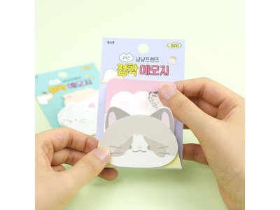 핑크풋 냥냥 2단 점착 메모지 접착 포스트메모