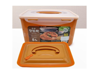 황토락 김치통 밀폐 용기 반찬통 누름판 세트 5L