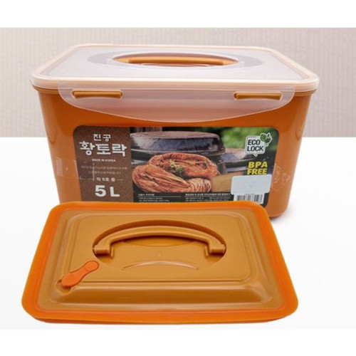 황토락 김치통 밀폐 용기 반찬통 누름판 세트 5L