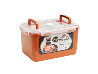 진공 황토 김치통 12.5L 1P 참숯 누름독 밀폐용기