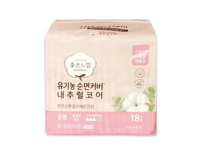 좋은느낌 유기농 순면커버 울트라슬림 중형 18매
