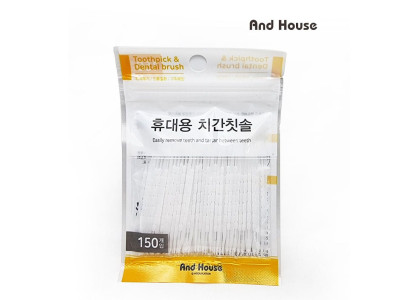 휴대용 치간칫솔 150p 일회용 미세모 치석제거
