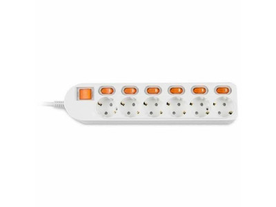 멀티탭 6구 3M 개별 스위치 화이트