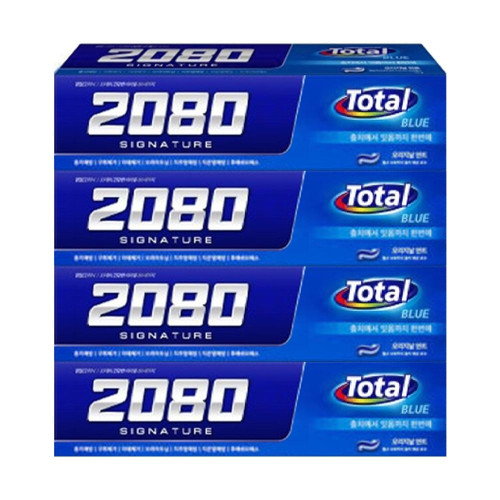 2080 시그니처 토탈블루 치약 125g x 4입