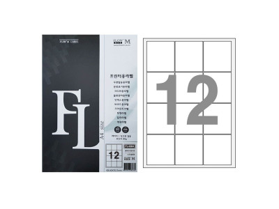플로엠 전산 라벨지 물류관리용 12칸 100매 FL4304