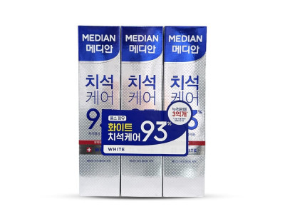 메디안 치석 케어 미백 화이트 치약 120g 3개입