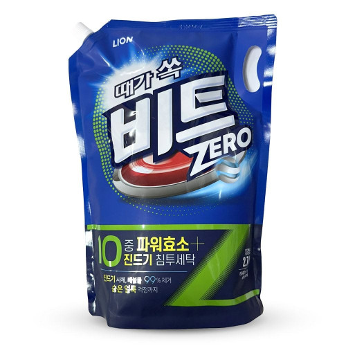 LION 때가 쏙 비트 진드기 침투 세탁 세제 드럼 겸용 리필 2.7L
