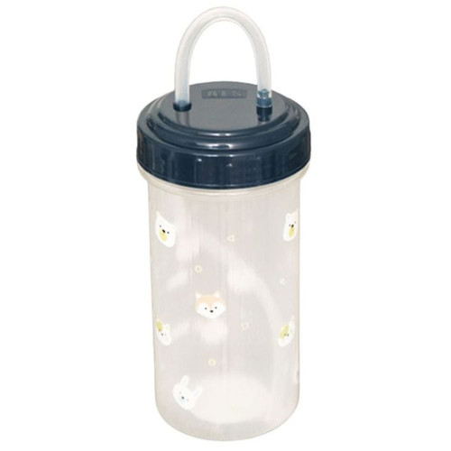 눈금 실리콘 빨대 물병 400ml 애니멀 요양원 양조절