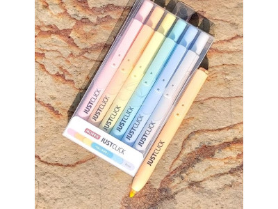 모리스 JUSTCLICK 노크식 Slim 형광펜 S-Pastel 6색