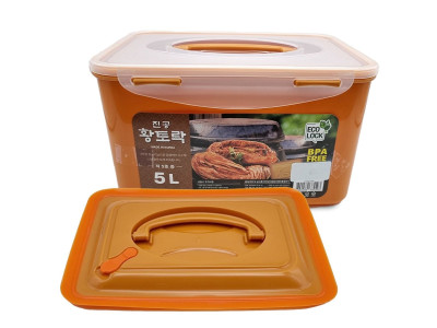 황토락 김치통 5호 중 5L 누름판포함 절임 밀폐용기