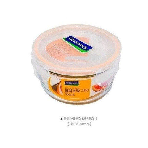 글라스락 밀폐용기 유리반찬통 원형 3호 950ml