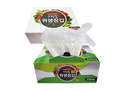 그린손 일회용 비닐 장갑 위생 장갑 400매 LD